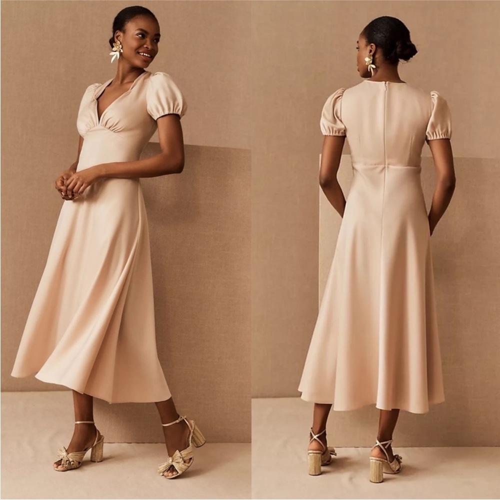 Sachin + Babi Anthropologie BHLDN Shelley Satin Midi Dress size 8‎ Bridesmaid